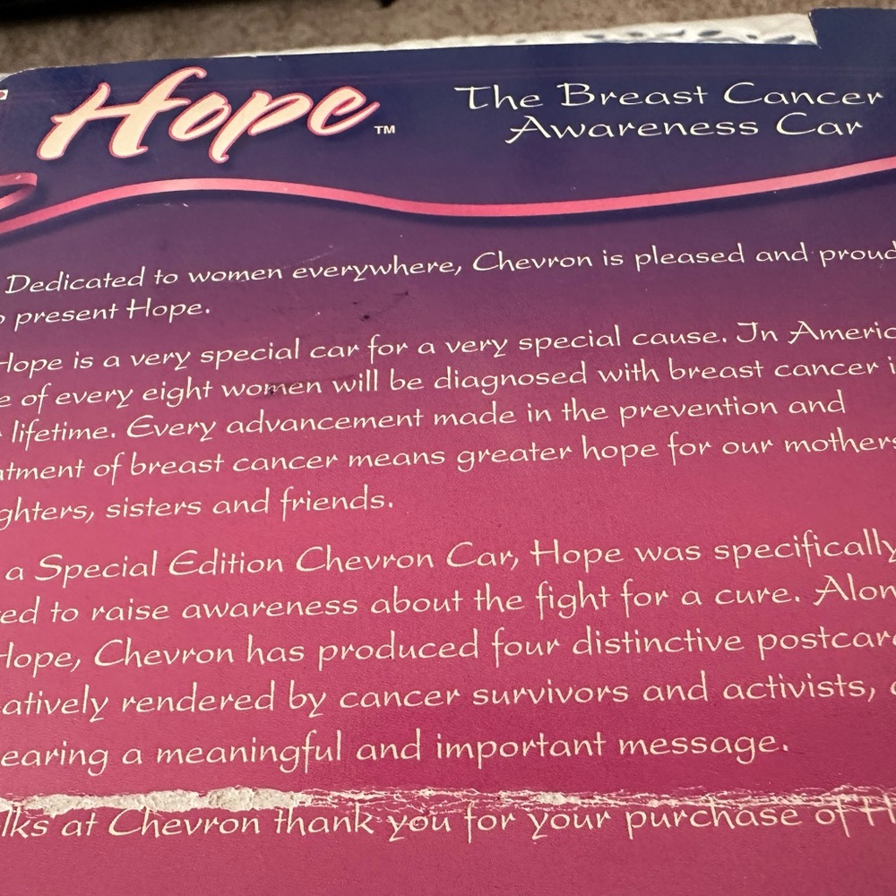 Chevron Cars Special Edition Breast Cancer Awareness pink antique Chevron car. - Picture 5 of 8